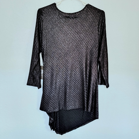 Vince Camuto black metallic sweater size L New - Picture 2 of 9
